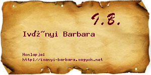 Iványi Barbara névjegykártya