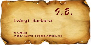 Iványi Barbara névjegykártya