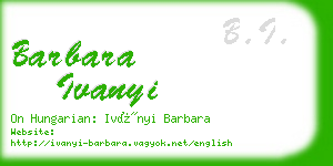 barbara ivanyi business card